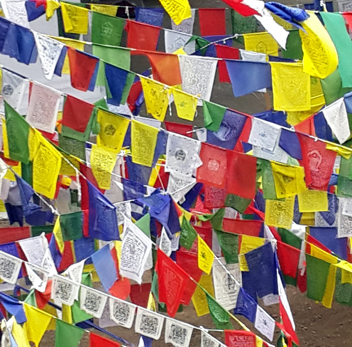 prayer flags. prints deity. mantras